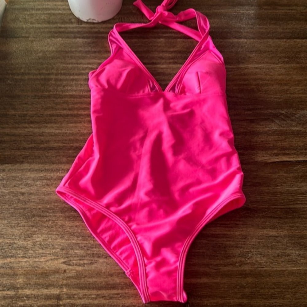 TED BAKER pink halter neck one piece swimsuit xs
